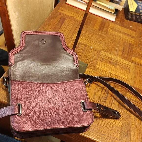 Coach Mini Swagger 2015 35995 Metallic Berry Leather Crossbody $350 Retail EUC - Picture 14 of 16